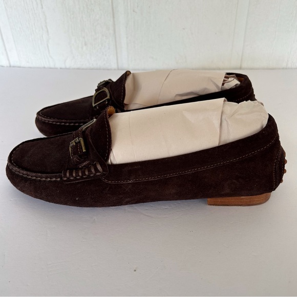 RALPH LAUREN PURPLE LABEL COCOA BROWN SUEDE DRIVING LOAFER MOCCASINS SIZ… - Picture 6 of 15